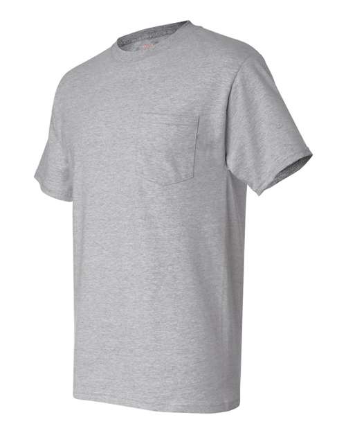 Hanes 5190 Unisex Beefy-T® Pocket T-Shirt - Light Steel - side