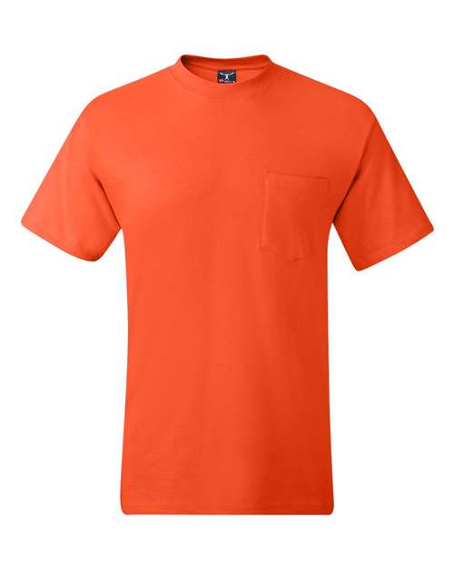 Hanes 5190 Unisex Beefy-T® Pocket T-Shirt - Orange - front