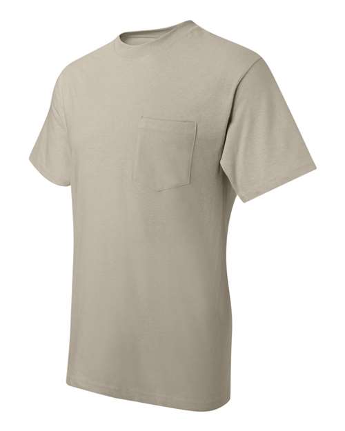 Hanes 5190 Unisex Beefy-T® Pocket T-Shirt - Sand - side