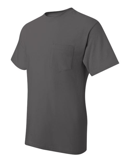 Hanes 5190 Unisex Beefy-T® Pocket T-Shirt - Smoke Grey - side