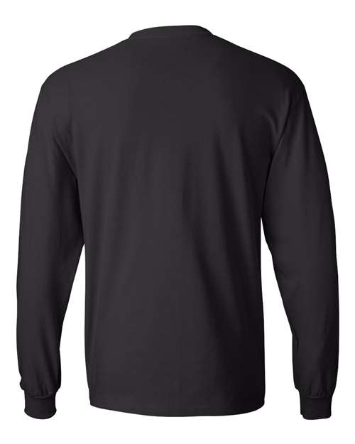Hanes 5186 Unisex Beefy-T® Long Sleeve T-Shirt - Black - back