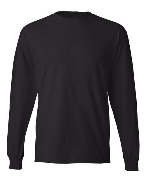 Hanes 5186 Unisex Beefy-T® Long Sleeve T-Shirt - Black - front