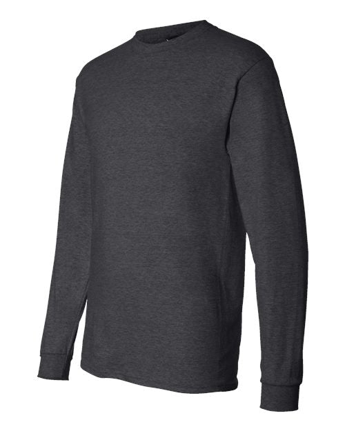 Hanes 5186 Unisex Beefy-T® Long Sleeve T-Shirt - Charcoal Heather - side