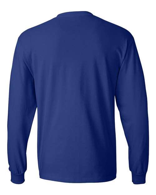 Hanes 5186 Unisex Beefy-T® Long Sleeve T-Shirt - Deep Royal - back