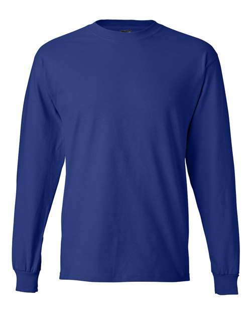Hanes 5186 Unisex Beefy-T® Long Sleeve T-Shirt - Deep Royal - front