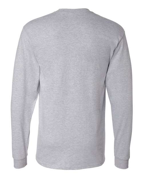 Hanes 5186 Unisex Beefy-T® Long Sleeve T-Shirt - Light Steel - back