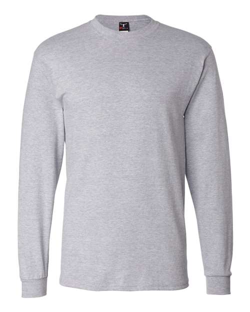 Hanes 5186 Unisex Beefy-T® Long Sleeve T-Shirt - Light Steel - front