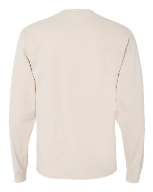 Hanes 5186 Unisex Beefy-T® Long Sleeve T-Shirt - Natural - back