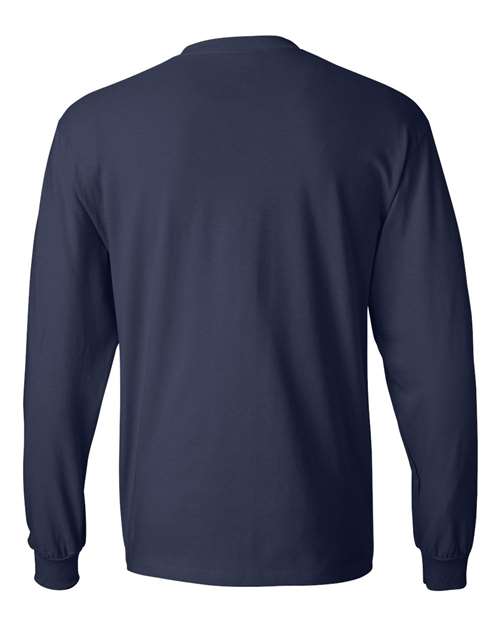 Hanes 5186 Unisex Beefy-T® Long Sleeve T-Shirt - Navy - back