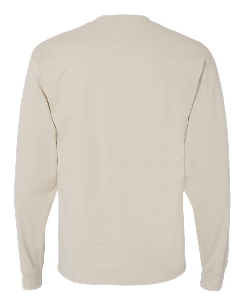 Hanes 5186 Unisex Beefy-T® Long Sleeve T-Shirt - Sand - back