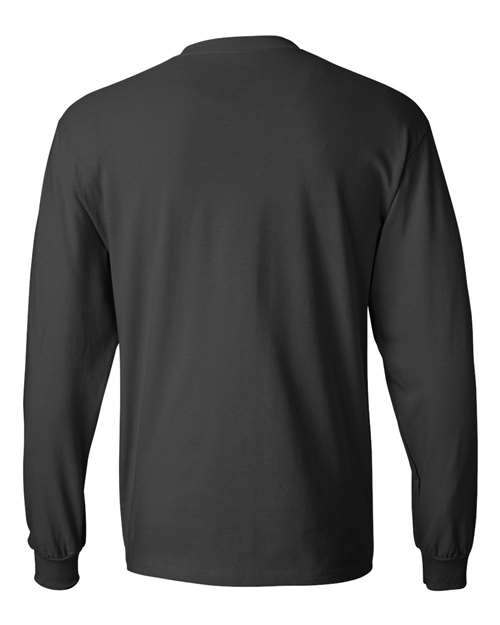 Hanes 5186 Unisex Beefy-T® Long Sleeve T-Shirt - Smoke Grey - back