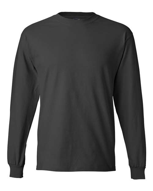 Hanes 5186 Unisex Beefy-T® Long Sleeve T-Shirt - Smoke Grey - front