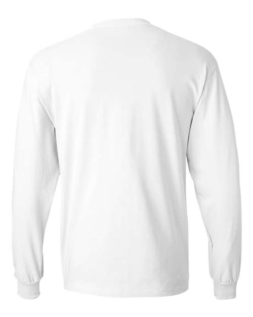 Hanes 5186 Unisex Beefy-T® Long Sleeve T-Shirt - White - back