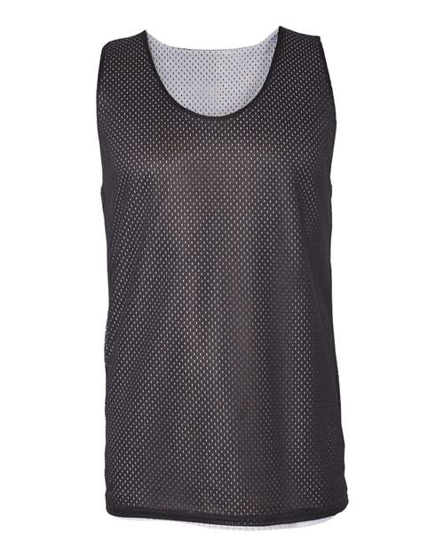 Badger 8529 Men's Pro Mesh Reversible Tank Top - Black/ White - front
