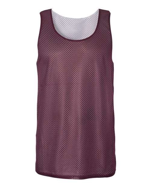 Badger 8529 Men's Pro Mesh Reversible Tank Top - Maroon/ White - front