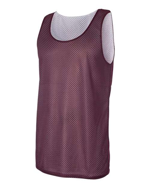 Badger 8529 Men's Pro Mesh Reversible Tank Top - Maroon/ White - side