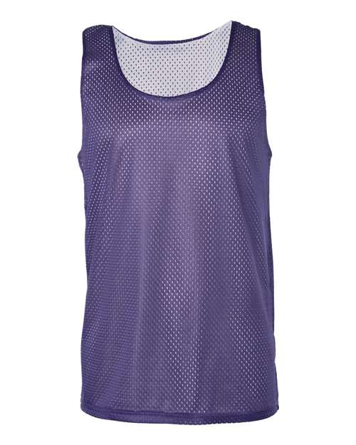 Badger 8529 Men's Pro Mesh Reversible Tank Top - Purple/ White - front