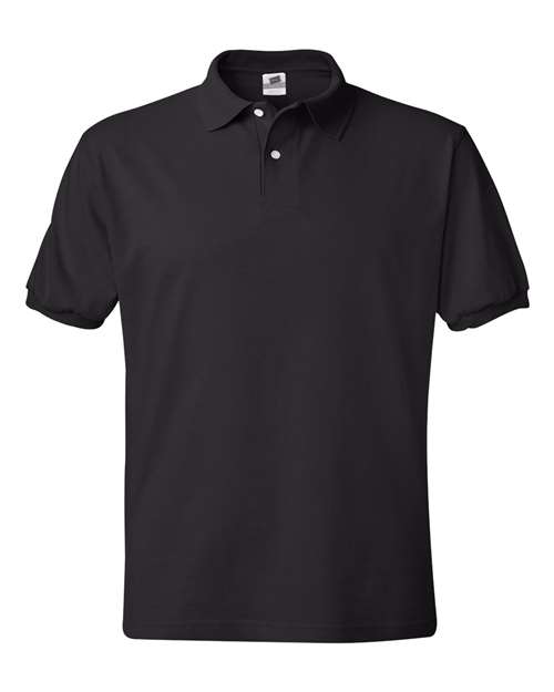 Hanes 054X Unisex EcoSmart® Jersey Polo - Black - front