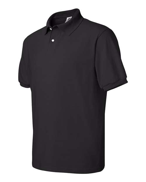 Hanes 054X Unisex EcoSmart® Jersey Polo - Black - side