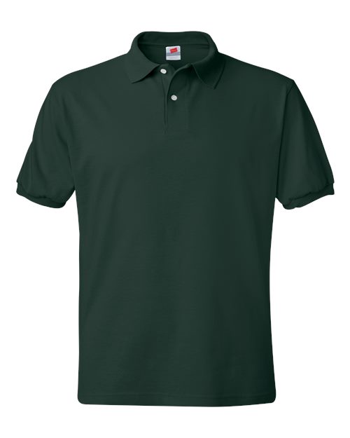 Hanes 054X Unisex EcoSmart® Jersey Polo - Deep Forest - front