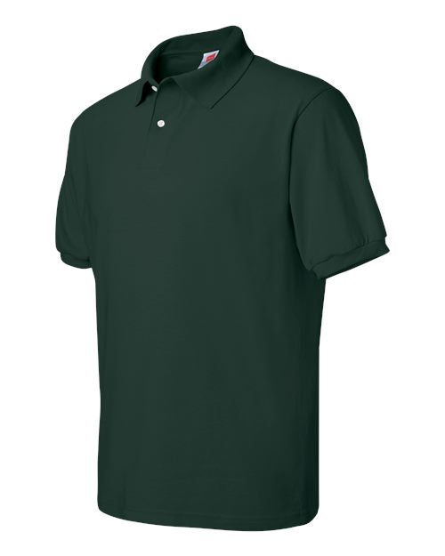 Hanes 054X Unisex EcoSmart® Jersey Polo - Deep Forest - side