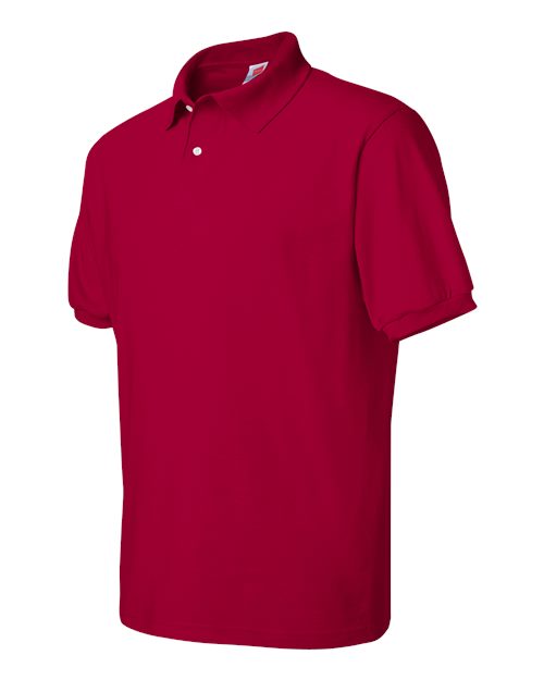 Hanes 054X Unisex EcoSmart® Jersey Polo - Deep Red - side