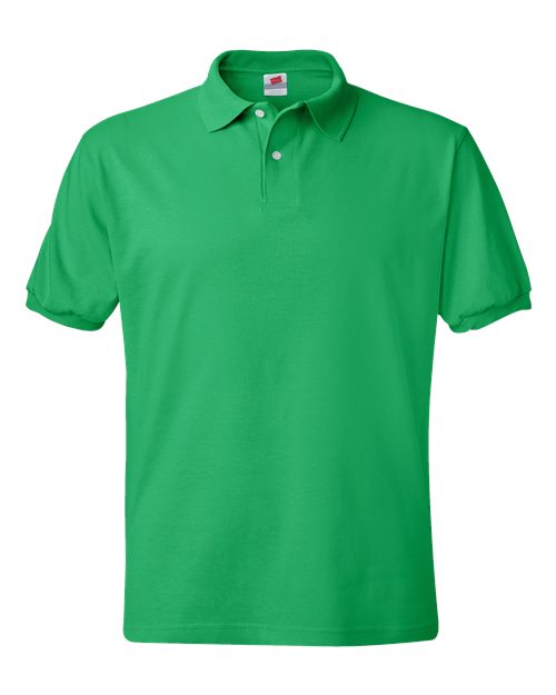 Hanes 054X Unisex EcoSmart® Jersey Polo - Kelly - front
