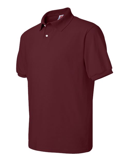 Hanes 054X Unisex EcoSmart® Jersey Polo - Maroon - side
