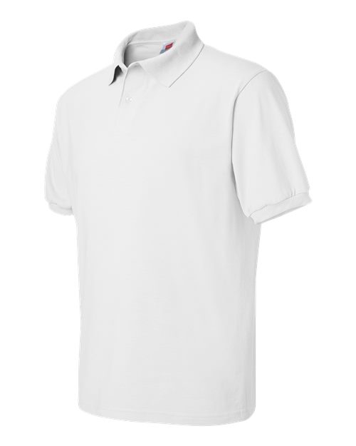 Hanes 054X Unisex EcoSmart® Jersey Polo - White - side