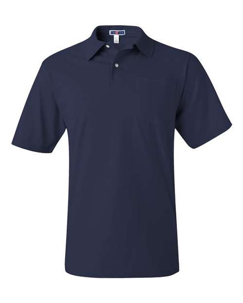 JERZEES 436MPR Men's SpotShield® 50/50 Polo with Pocket - J. Navy - front