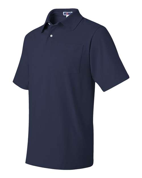 JERZEES 436MPR Men's SpotShield® 50/50 Polo with Pocket - J. Navy - side