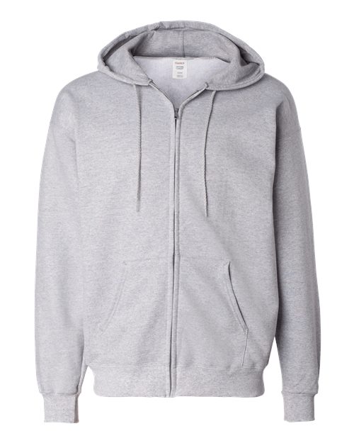 Hanes F280 Unisex Ultimate Cotton® Full-Zip Hooded Sweatshirt - Light Steel - front