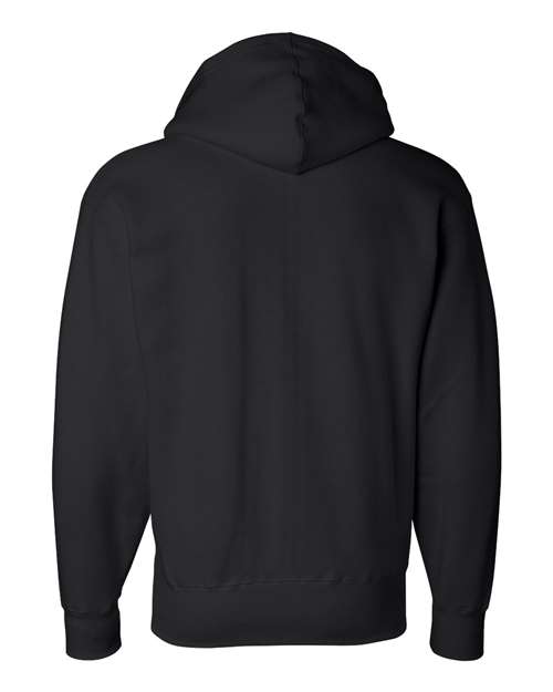 J. America 8821 Men's Premium Full-Zip Hooded Sweatshirt - Black - back