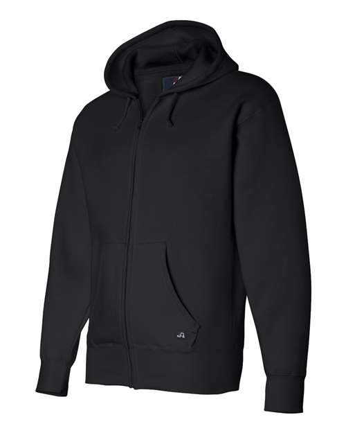 J. America 8821 Men's Premium Full-Zip Hooded Sweatshirt - Black - side