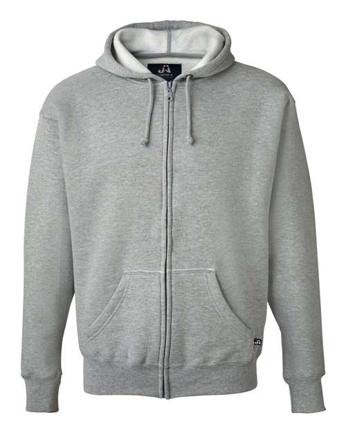 J. America 8821 Men's Premium Full-Zip Hooded Sweatshirt - Oxford - front