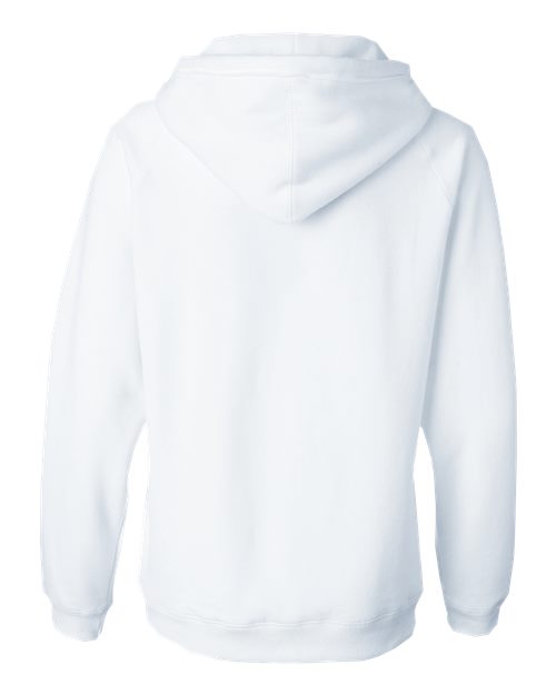 J. America 8836 Women's Sueded V-Neck Hooded Sweatshirt - White - back