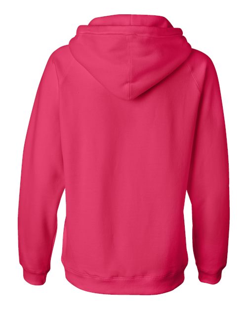 J. America 8836 Women's Sueded V-Neck Hooded Sweatshirt - Wildberry - back