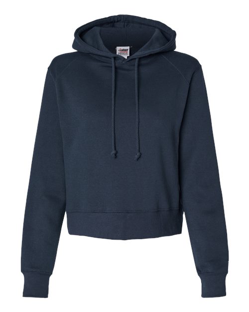 Badger 1261 Women's Crop Hooded Sweatshirt - Navy - front