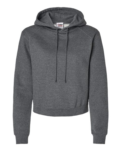 Badger 1261 Women's Crop Hooded Sweatshirt - Charcoal - front