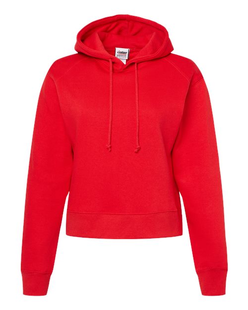 Badger 1261 Women's Crop Hooded Sweatshirt - Red - front