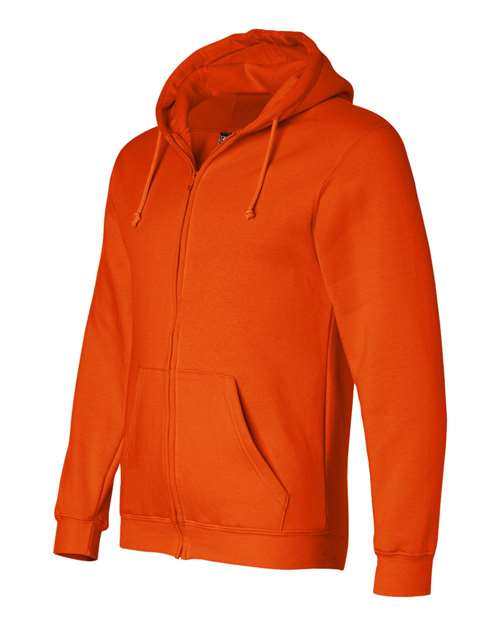 Bayside 900 Unisex USA-Made Full-Zip Hooded Sweatshirt - Bright Orange - side