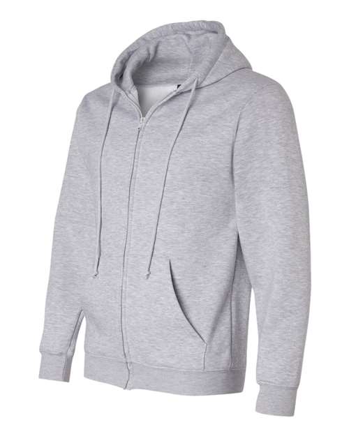 Bayside 900 Unisex USA-Made Full-Zip Hooded Sweatshirt - Dark Ash - side