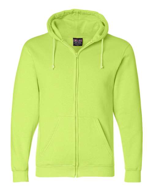 Bayside 900 Unisex USA-Made Full-Zip Hooded Sweatshirt - Lime Green - front