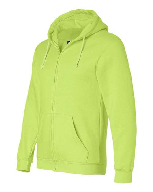 Bayside 900 Unisex USA-Made Full-Zip Hooded Sweatshirt - Lime Green - side