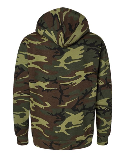 Code Five 3969 Unisex Camo Fleece Hoodie Sweatshirt - Green Woodland - back