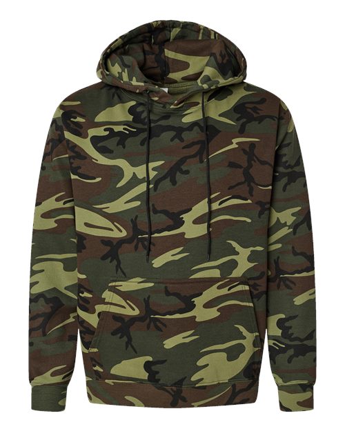 Code Five 3969 Unisex Camo Fleece Hoodie Sweatshirt - Green Woodland - front