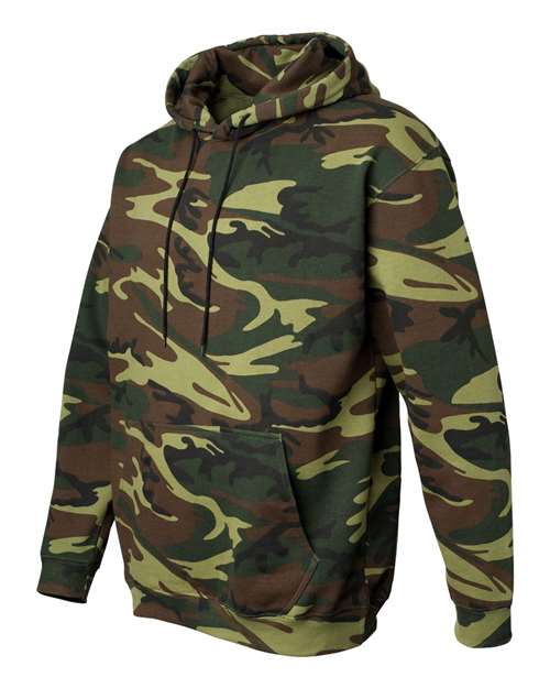 Code Five 3969 Unisex Camo Fleece Hoodie Sweatshirt - Green Woodland - side