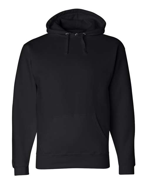 J. America 8824 Men's Premium Hooded Sweatshirt - Black - front