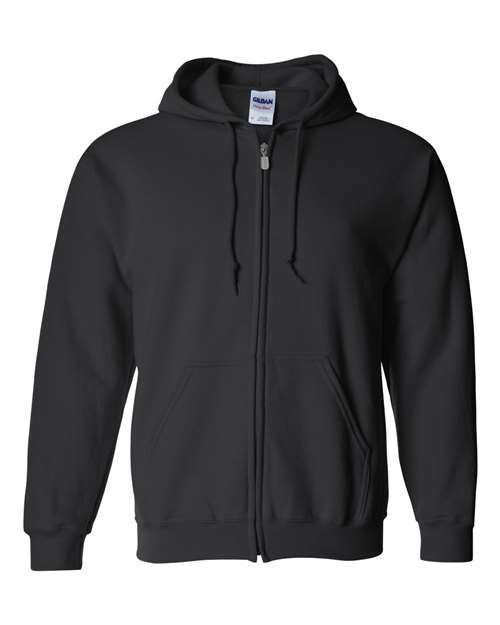 Gildan 18600 Unisex Heavy Blend™ Full-Zip Hooded Sweatshirt - Black - front