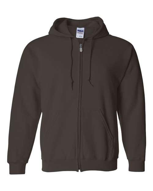Gildan 18600 Unisex Heavy Blend™ Full-Zip Hooded Sweatshirt - Dark Chocolate - front